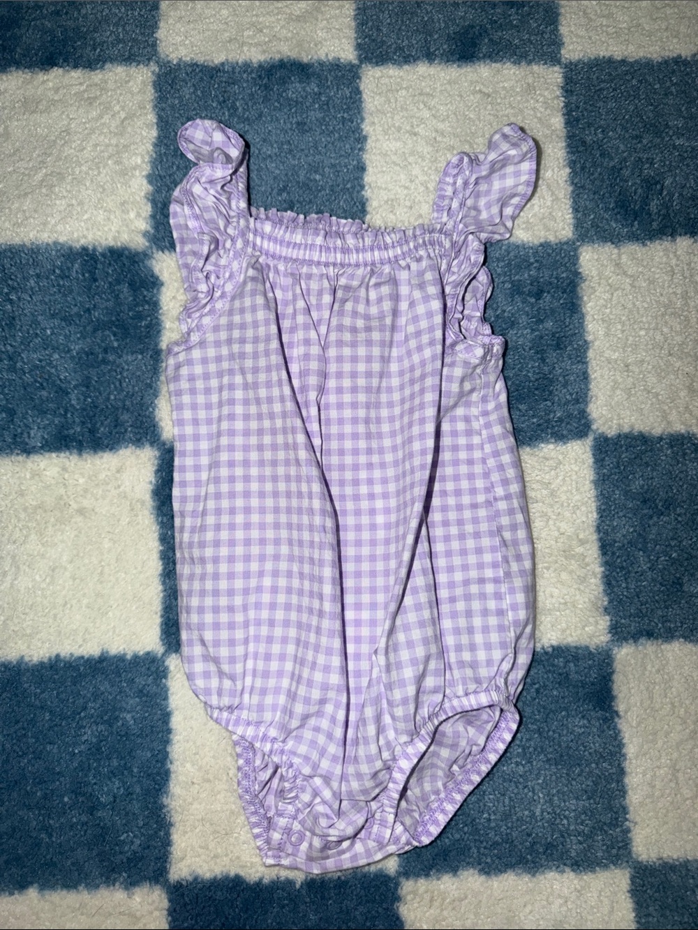 Carter's Lilac Gingham Ruffle Strap One-Piece
